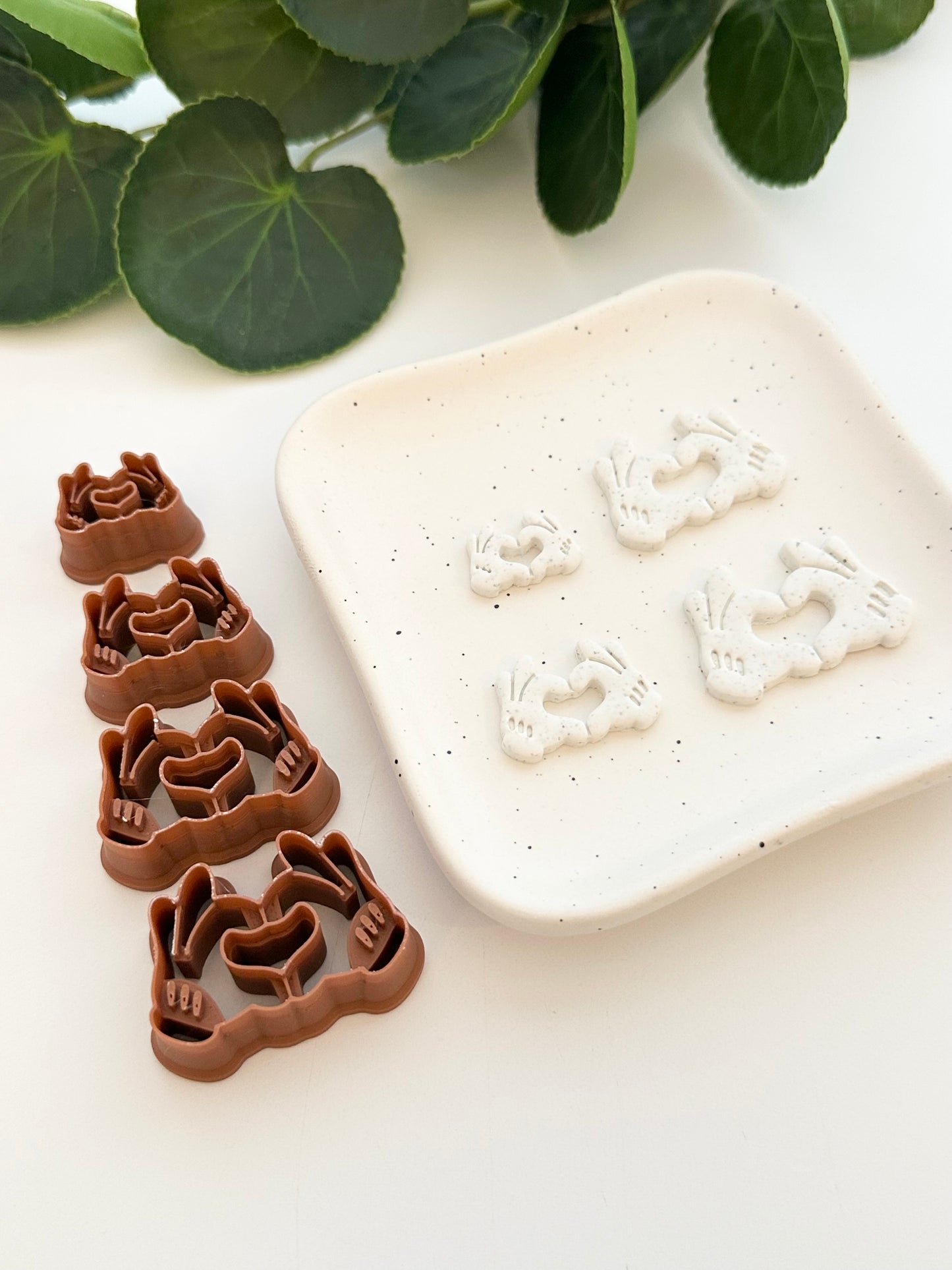 Mouse Gloves with Heart Hands | Polymer Clay Cutter