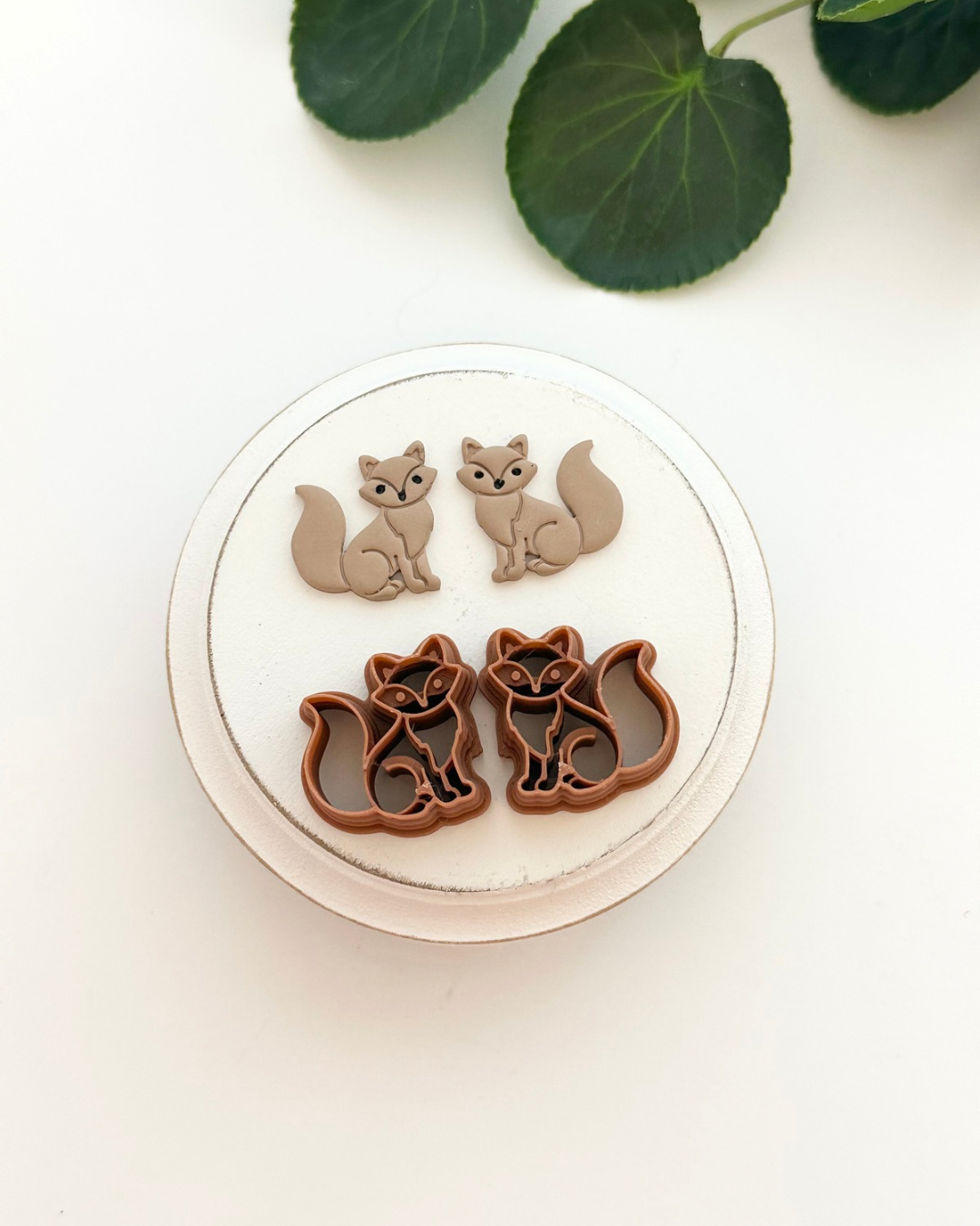 Embossed Fox (Mirror Set) | Polymer Clay Cutter