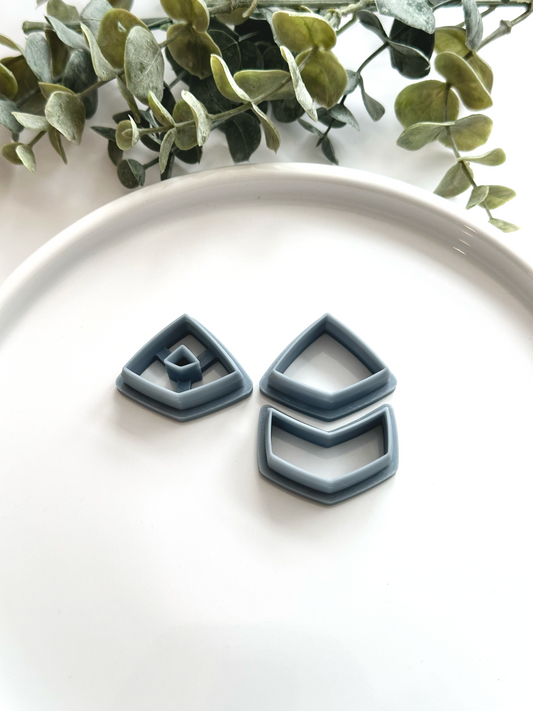 Nicole | Squashed Diamond and Chevron | Polymer Clay Cutter