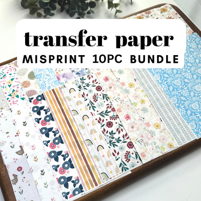 10pc Misprint Transfer Paper Bundle | Water Soluble Image Transfer Papers