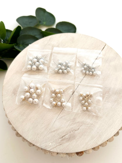 Pearl Earring Posts - 5mm, 6mm, 7mm - Gold or Silver (10pc)