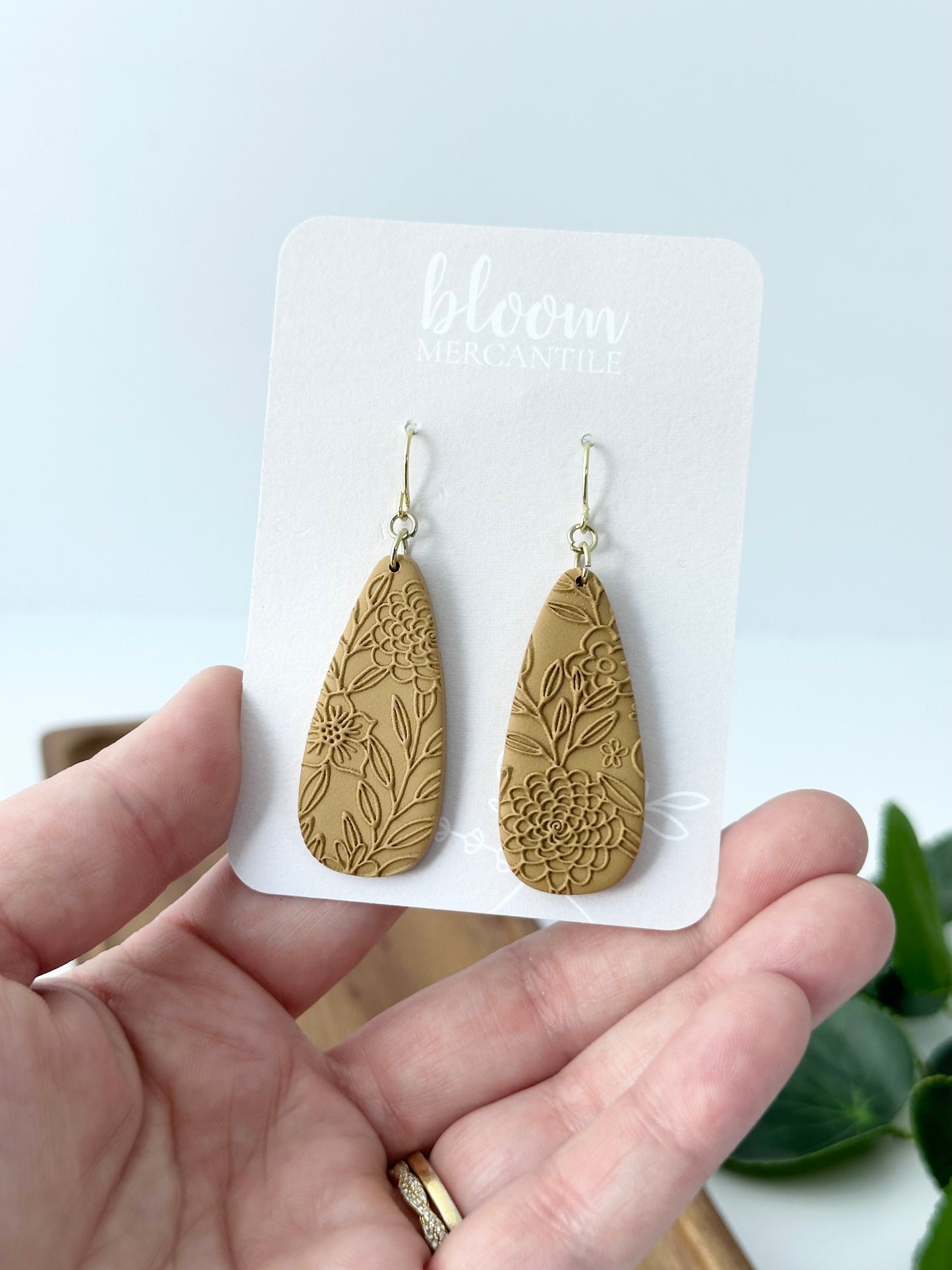 Floral Teardrop Dangles | Polymer Clay Earrings