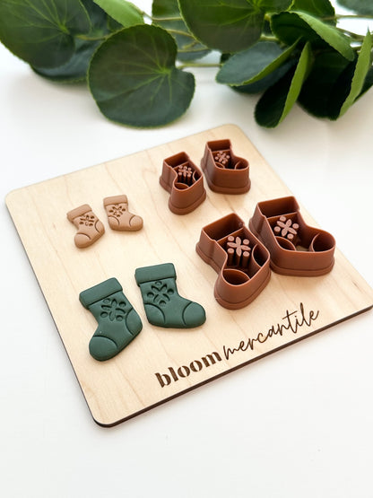 Scandi Folk Stocking (Mirror Set) | Polymer Clay Cutter