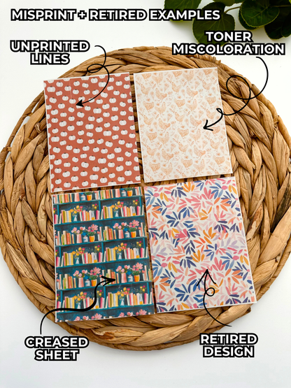 Mystery Retired + Misprint Transfer Paper Bundle - 10 Sheets | Image Transfer Paper