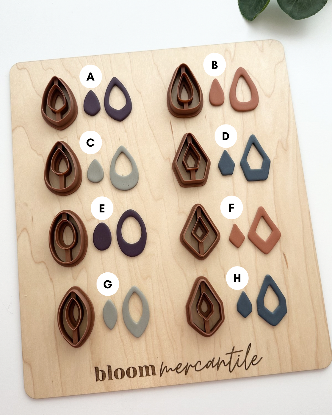 Abstract Teardrop Dangles  | Polymer Clay Cutter