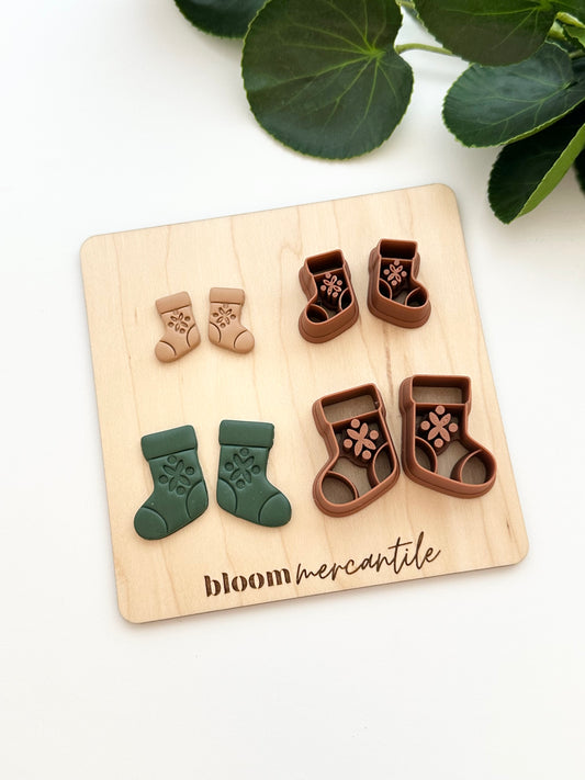 Scandi Folk Stocking (Mirror Set) | Polymer Clay Cutter