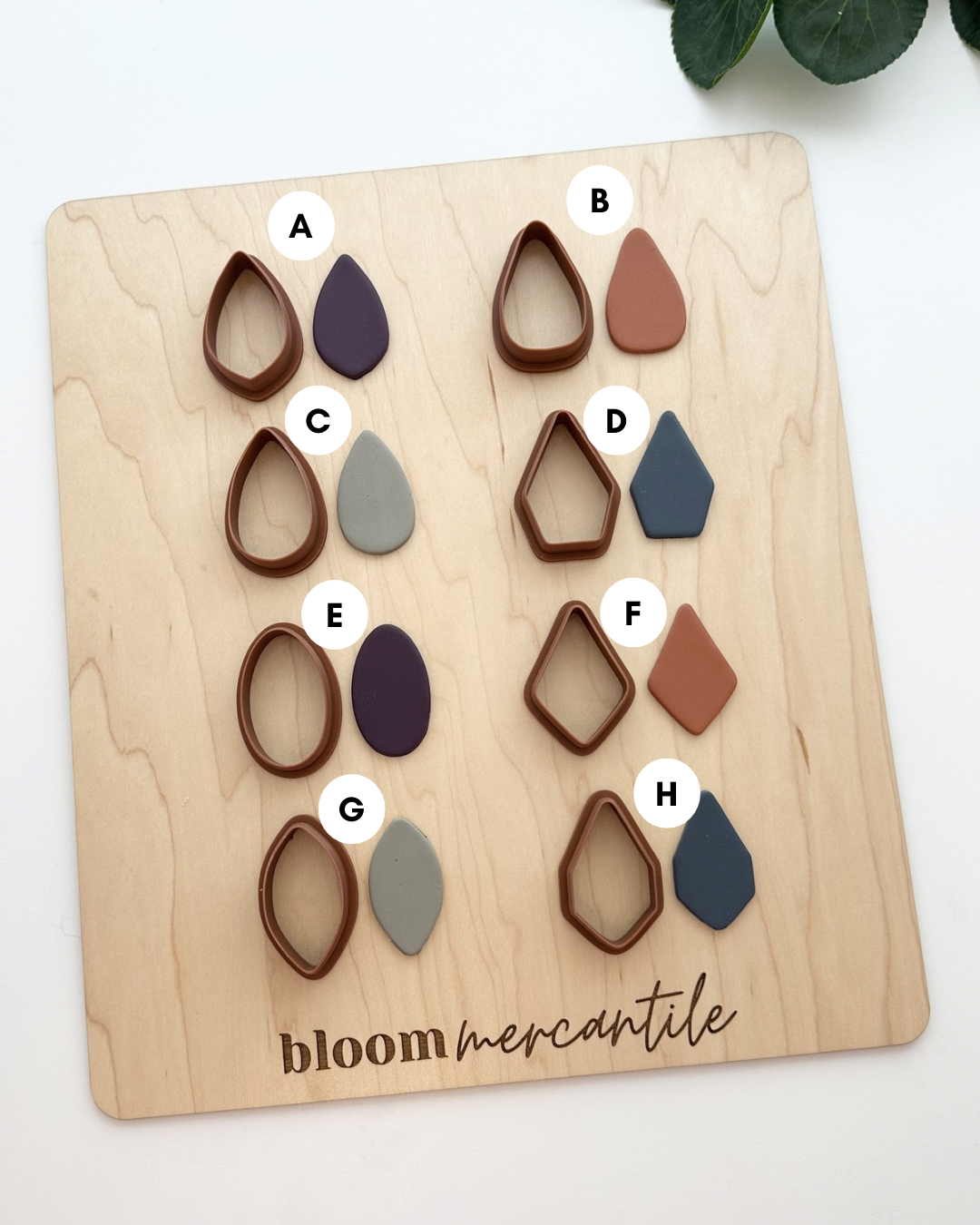 Abstract Teardrop Dangles  | Polymer Clay Cutter