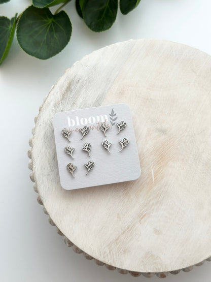 Stemmed Rose | Add-On Stud Packs (5 pair)