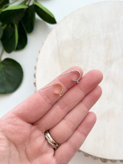 Huggie Hoop Earring Post - Gold or Silver (10pc)
