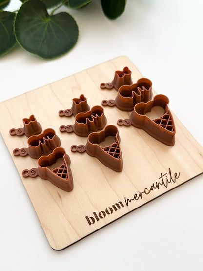 Mouse Head Ice Cream Cone Set | Polymer Clay Cutter