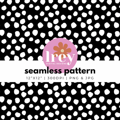 Abstract Dots - White on Black | Digital Seamless Pattern | PNG, JPG | Instant Download | Commercial Use Included | LRey Digital Designs | Digital Seamless Pattern