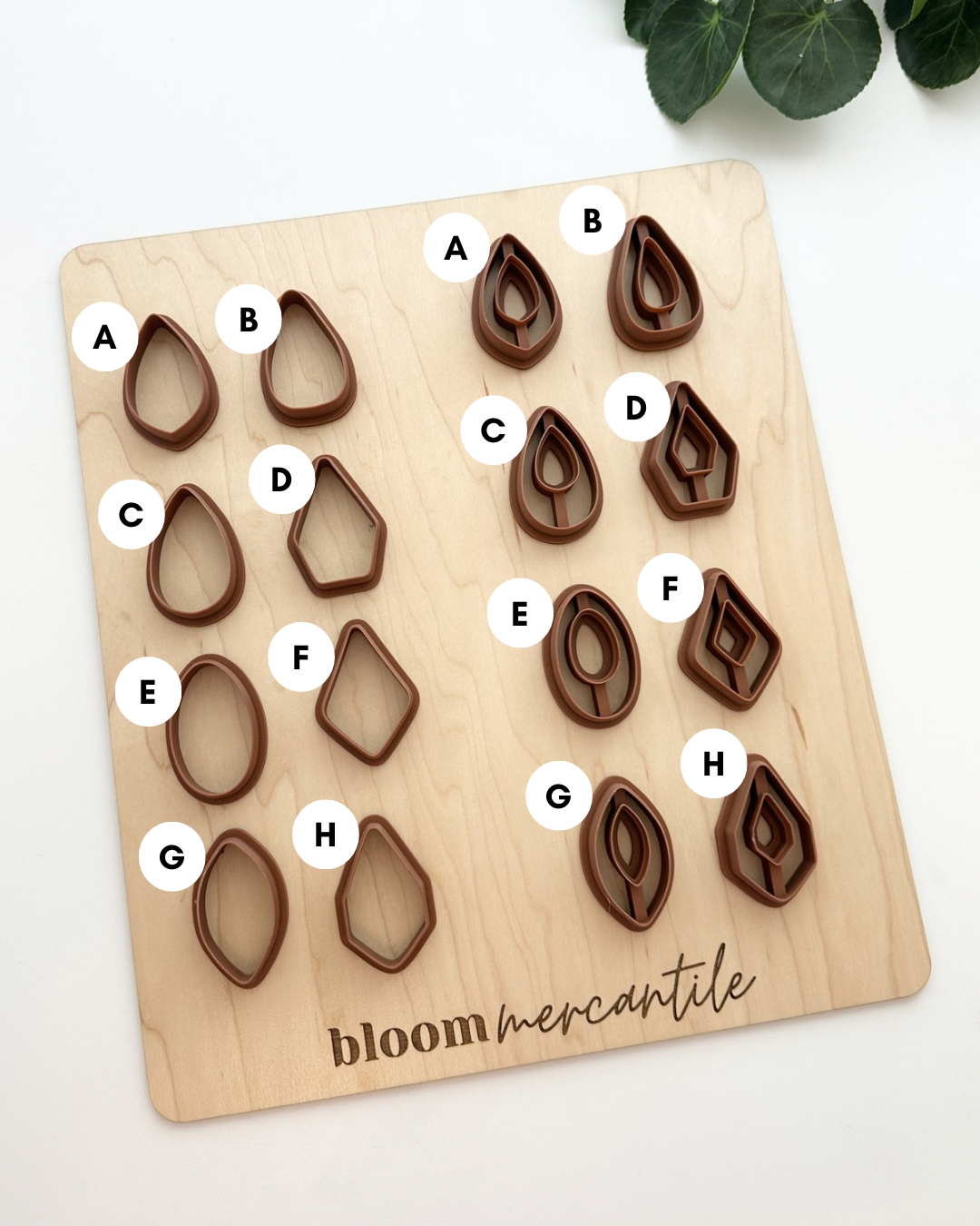 Abstract Teardrop Dangles  | Polymer Clay Cutter