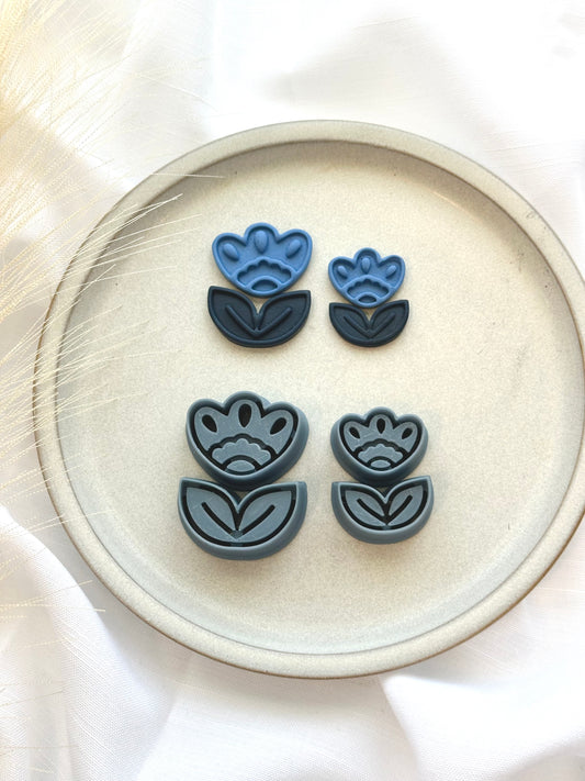 Debossed Tulips & Leaves | Polymer Clay Cutter