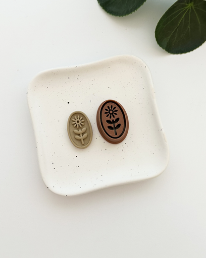 Debossed Sunflower Oval | Polymer Clay Cutter