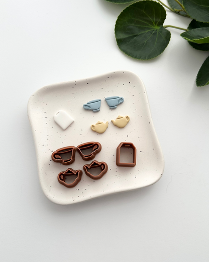 Tea Party Middle Stud Pack (5pc) | Polymer Clay Cutter