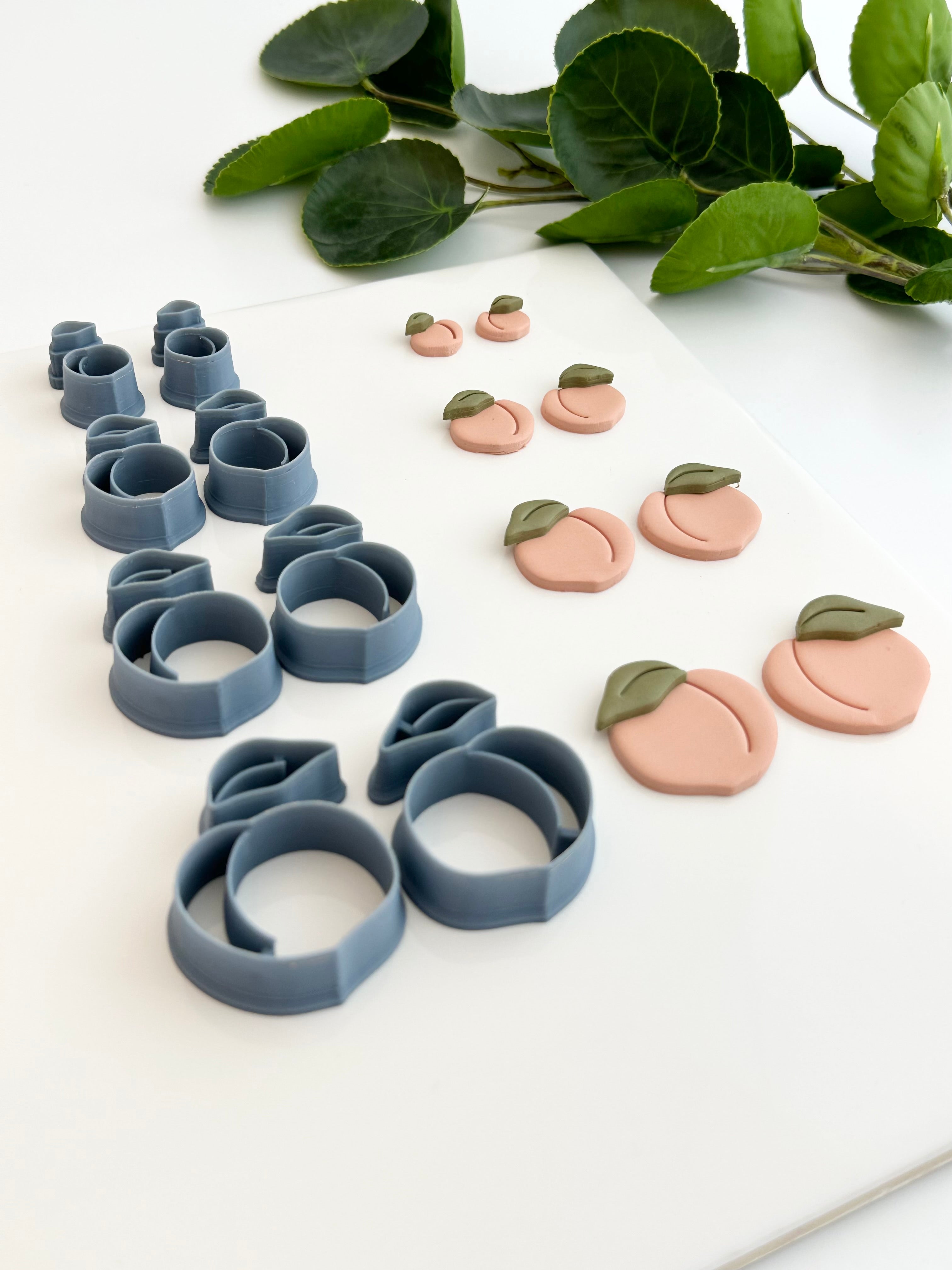 Peach and Leaf | Polymer Clay Cutter β Bloom Mercantile
