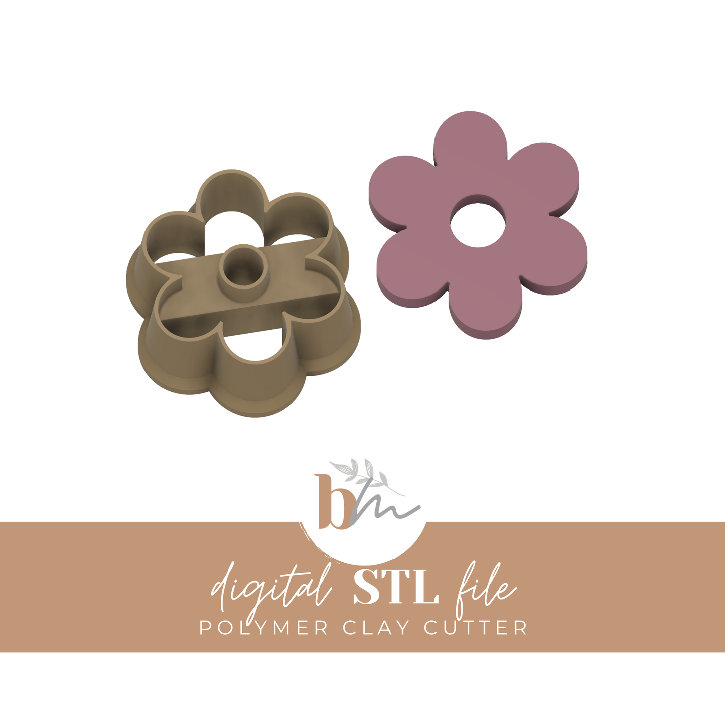 6 Petal Flower - 4 Sizes | Digital STL File | Polymer Clay Tools & Cutters