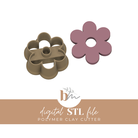 6 Petal Flower - 4 Sizes | Digital STL File | Polymer Clay Tools & Cutters