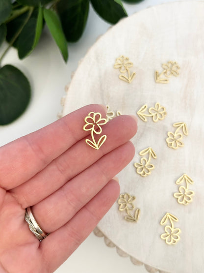 Full Flower Charm - Gold (10pc)