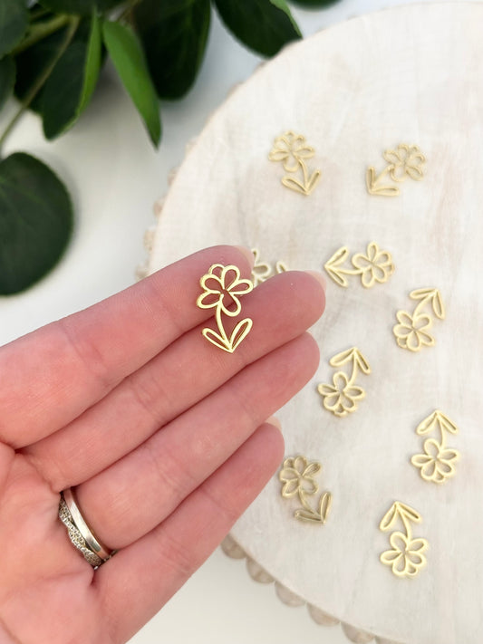 Full Flower Charm - Gold (10pc)