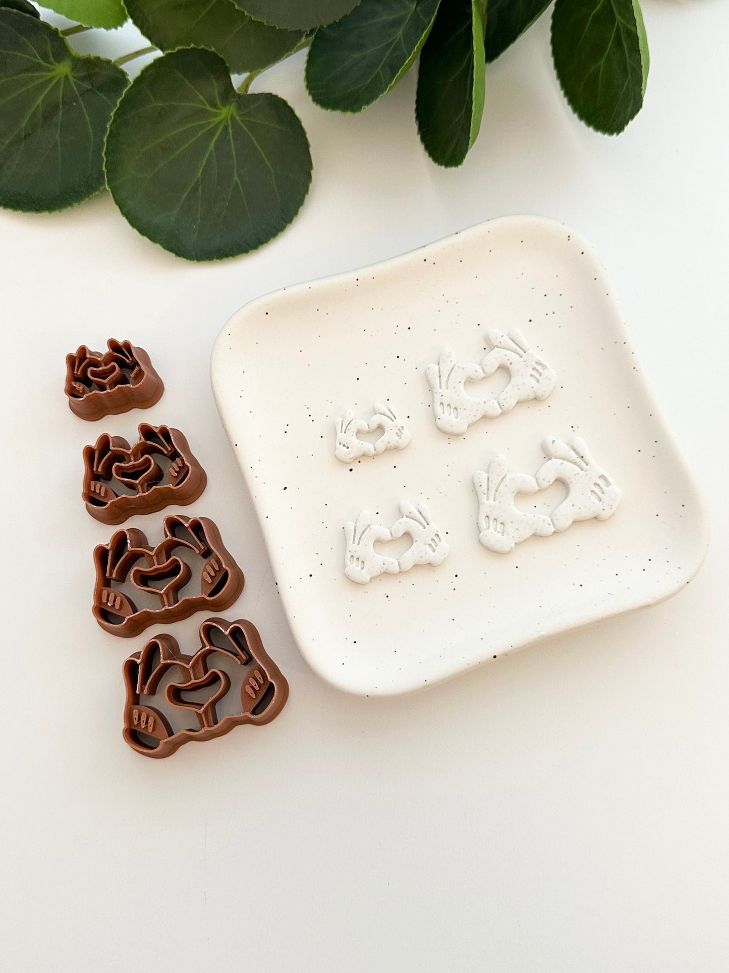 Mouse Gloves with Heart Hands | Polymer Clay Cutter