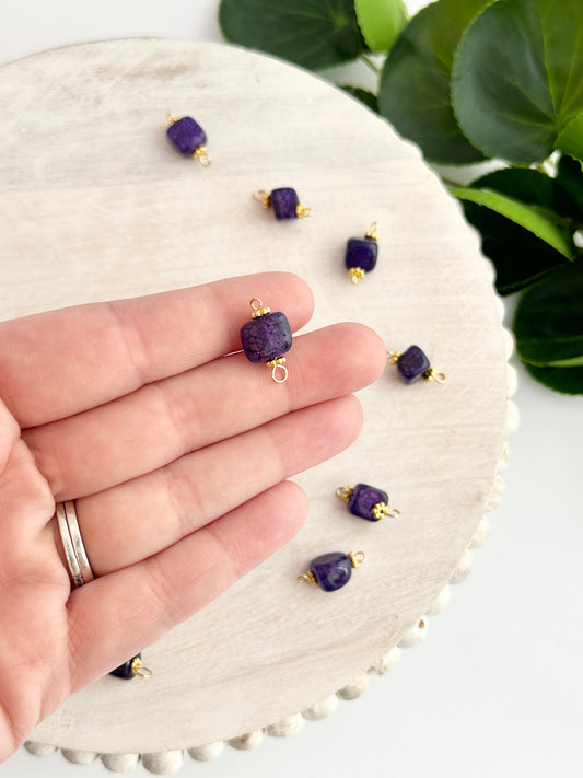 Purple Glass Connector Bead (10pc)