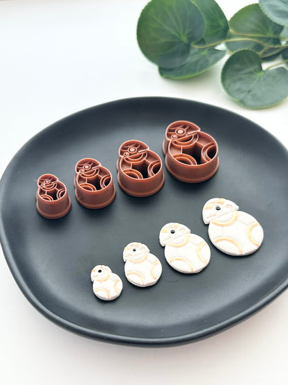 Orange and White Rolling Robot | Polymer Clay Cutter
