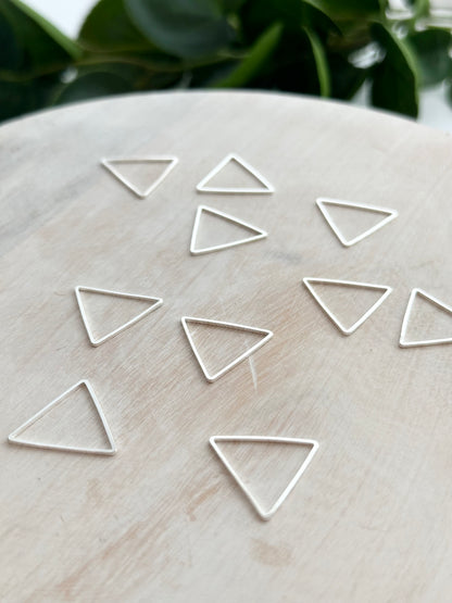Triangle Bezel Charm - Silver (10pc)