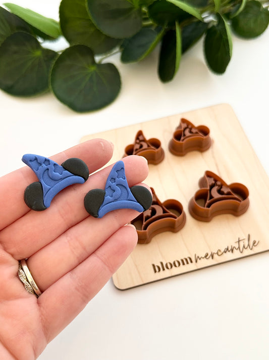 Magical Sorcerer Hat with Mouse Ears (Mirror Set) | Polymer Clay Cutter