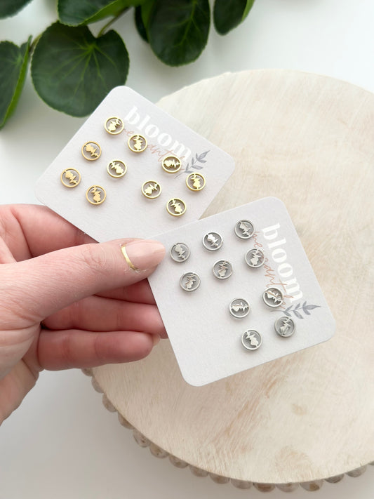 Circled Mini Heart Rhythm | Add-On Stud Packs (5 pair)