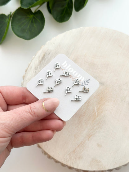 Stemmed Rose | Add-On Stud Packs (5 pair)
