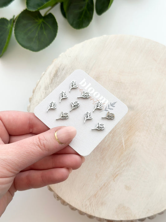 Stemmed Rose | Add-On Stud Packs (5 pair)