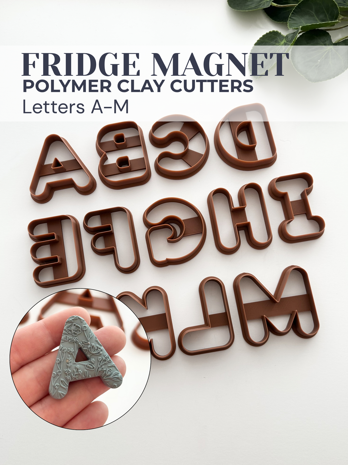 Fridge Magnet Letters A-M | Polymer Clay Cutter