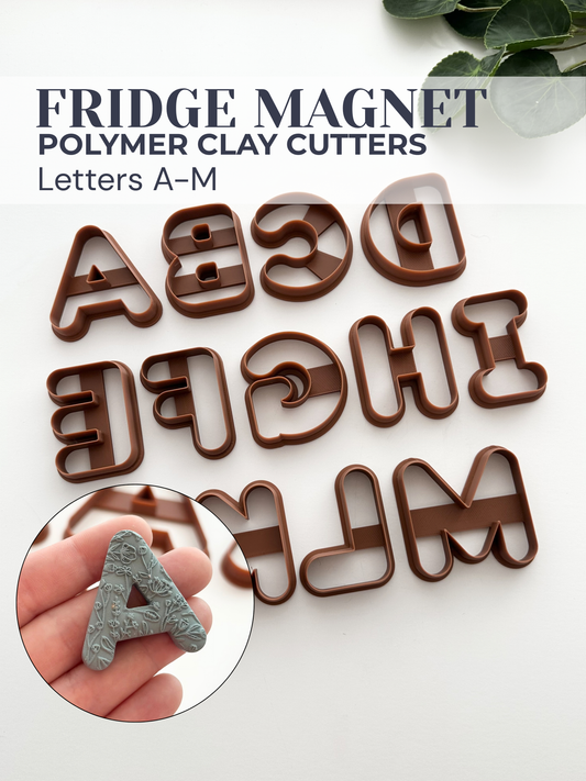 Fridge Magnet Letters A-M | Polymer Clay Cutter