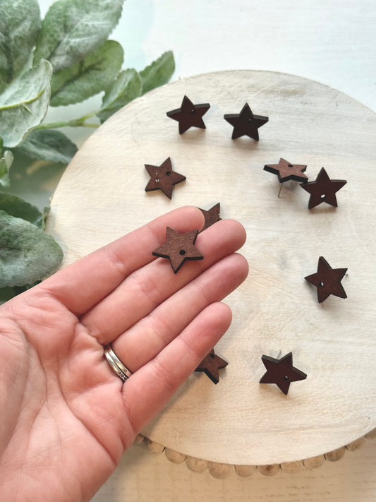 Star Wood Earring Posts (10pc)