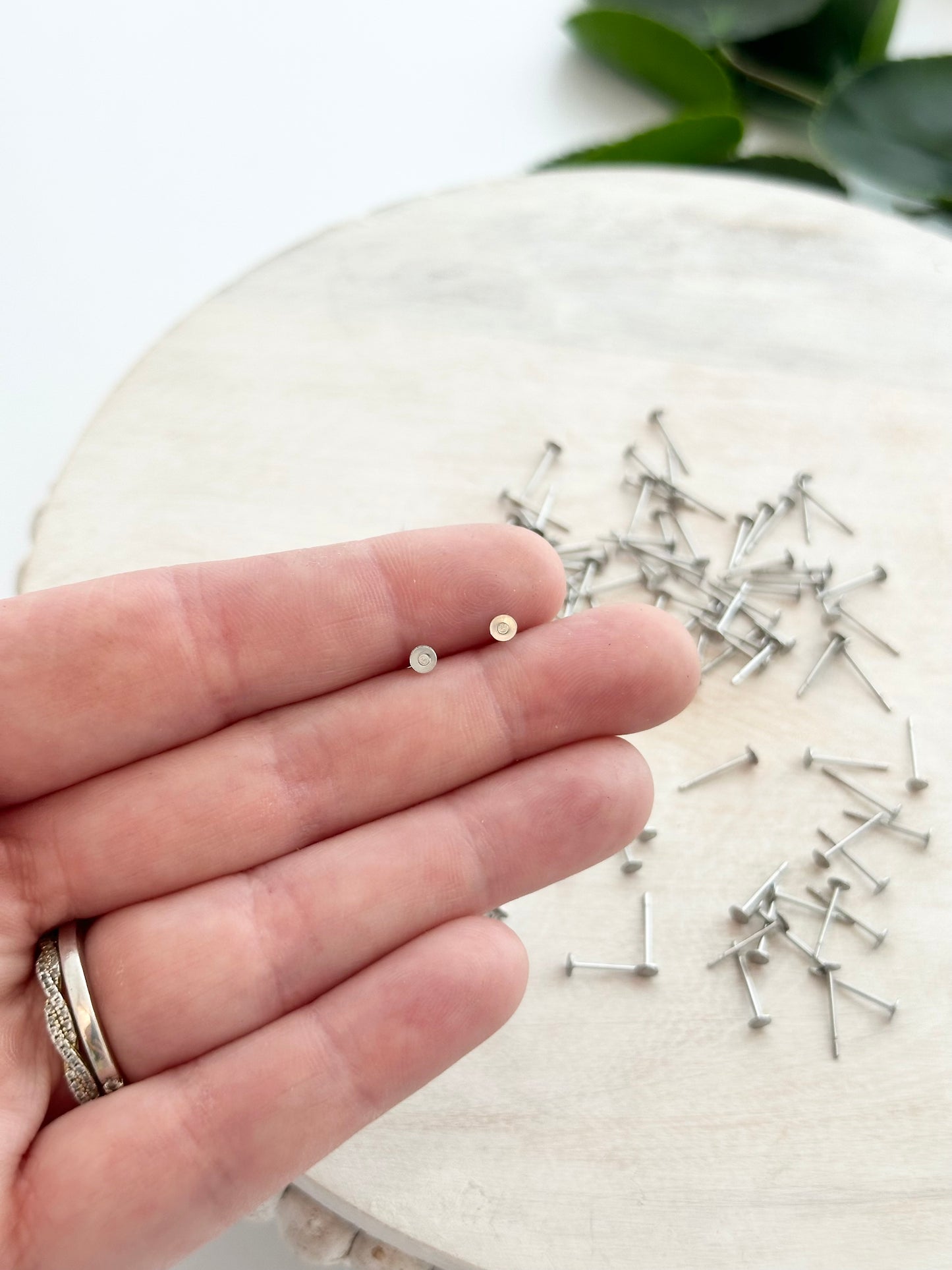 Flat Stud Earring Posts - 3mm (50pc)