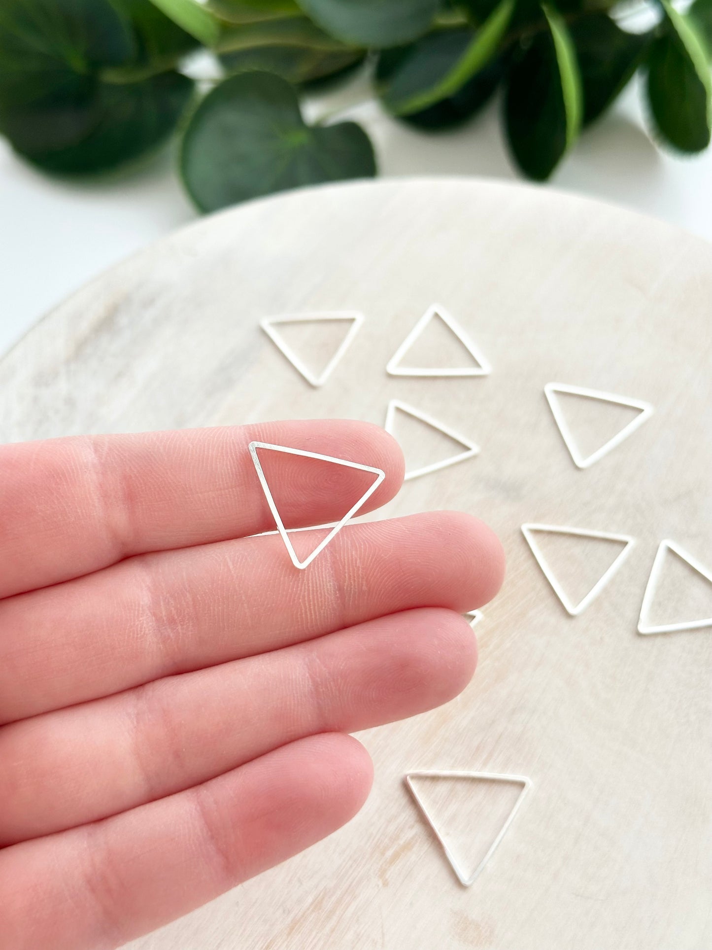 Triangle Bezel Charm - Silver (10pc)