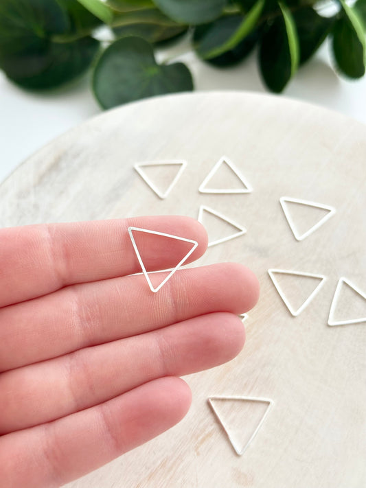 Triangle Bezel Charm - Silver (10pc)