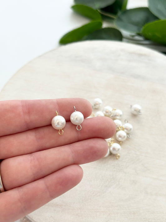 Pearl Connector Charms - Gold or Silver (10pc)