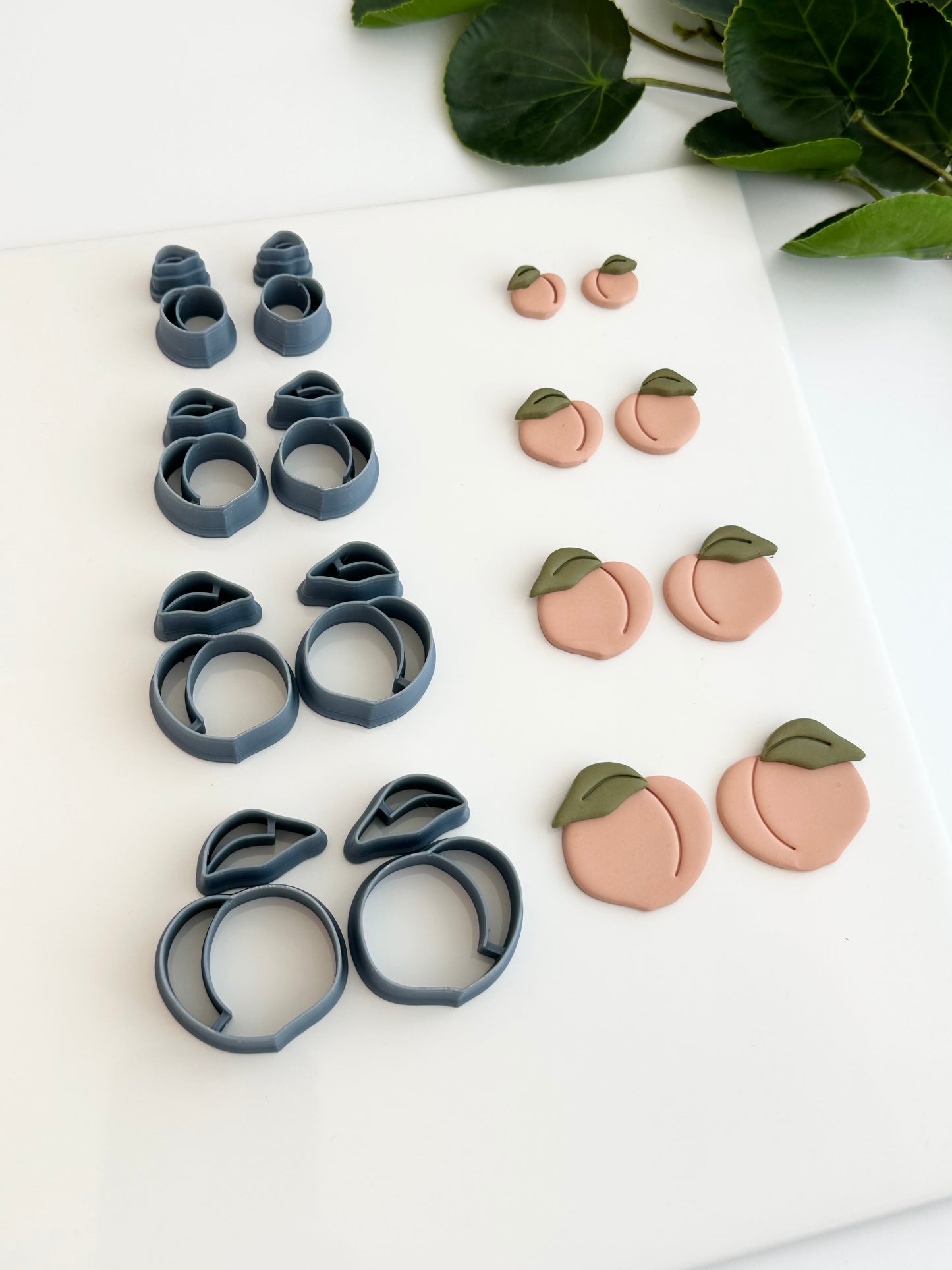 Peach and Leaf | Polymer Clay Cutter