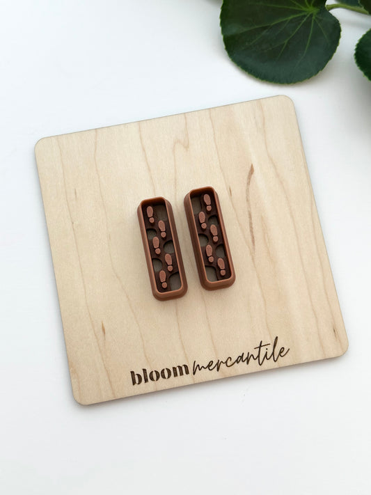 Magical Map Footsteps - Skinny Rectangle (Mirror Set) | Polymer Clay Cutter