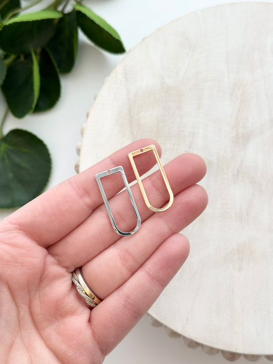 Open Arch Charm - 30mm - Gold or Silver (10pc)