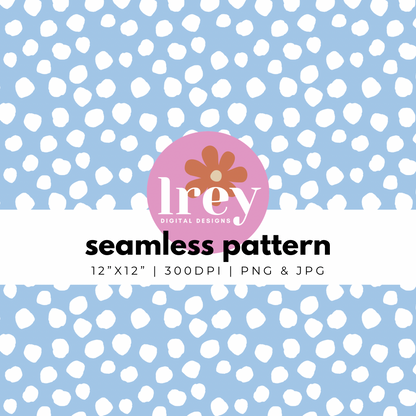 Abstract Dots - White on Light Blue | Digital Seamless Pattern | PNG, JPG | Instant Download | Commercial Use Included | LRey Digital Designs | Digital Seamless Pattern