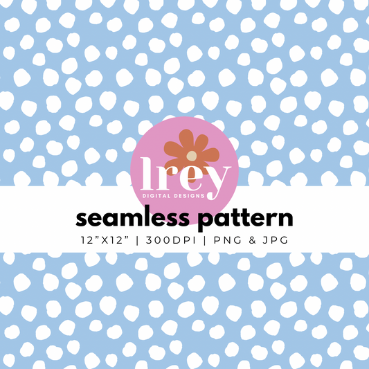 Abstract Dots - White on Light Blue | Digital Seamless Pattern | PNG, JPG | Instant Download | Commercial Use Included | LRey Digital Designs | Digital Seamless Pattern
