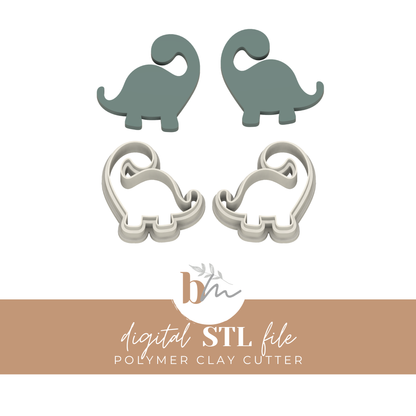 Brontosaurus Dinosaur - 4 Sizes | Digital STL File | Polymer Clay Tools & Cutters