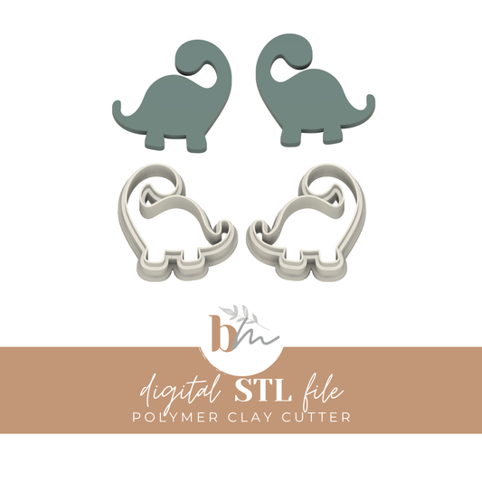 Brontosaurus Dinosaur - 4 Sizes | Digital STL File | Polymer Clay Tools & Cutters