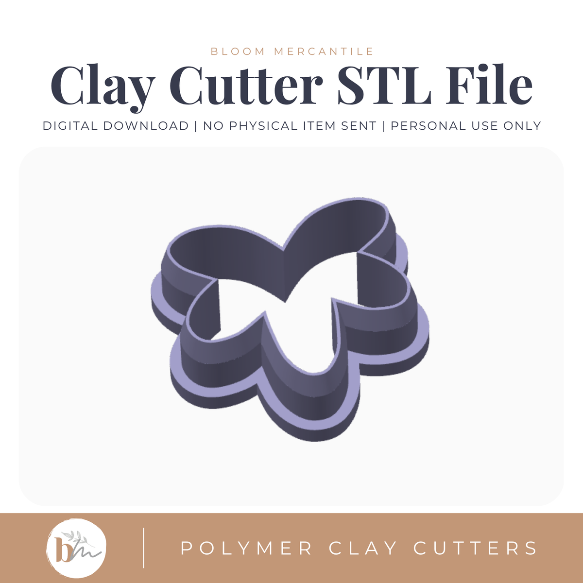 Bubbly Half Flower | Digital STL File | Polymer Clay Tools & Cutters
