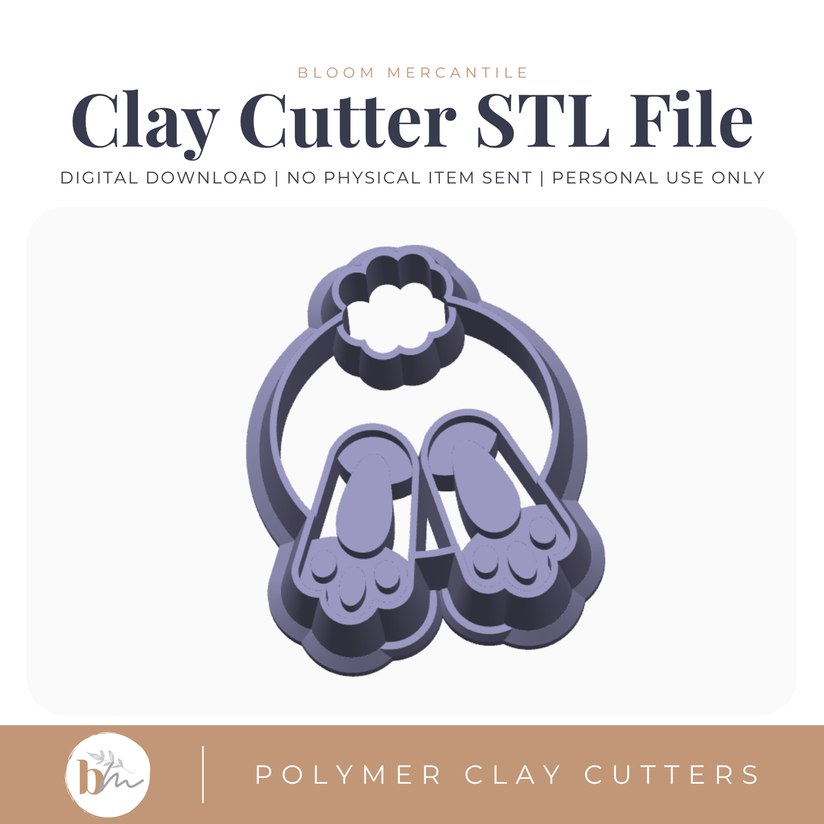 Bunny Behind | Digital STL File | Polymer Clay Tools & Cutters