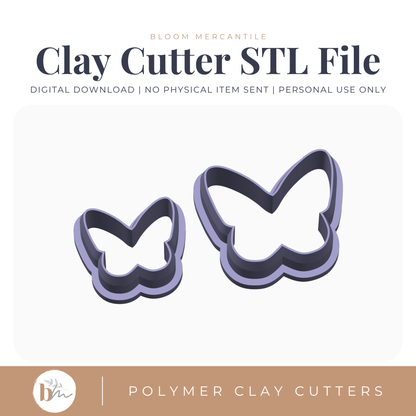 Butterfly - 2 Sizes | Digital STL File | Polymer Clay Tools & Cutters
