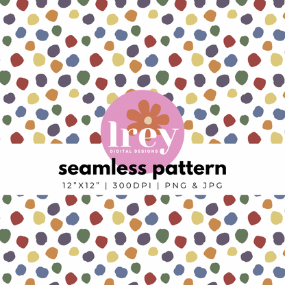 Colorful Abstract Dots - Muted Rainbow | Digital Seamless Pattern | PNG, JPG | Instant Download | Commercial Use Included | LRey Digital Designs | Digital Seamless Pattern